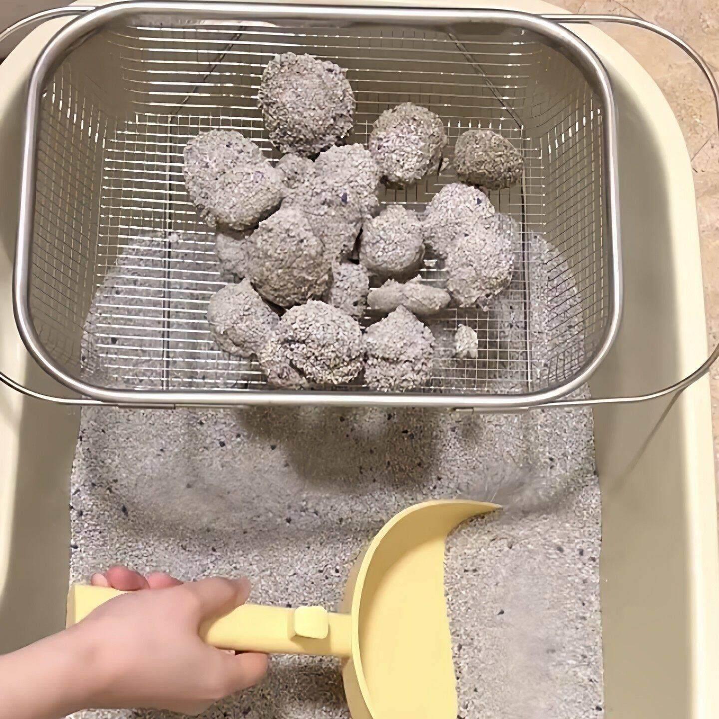 猫砂过滤网可伸缩猫砂粉尘筛子家用不锈钢猫砂清理神器漏网猫厕所