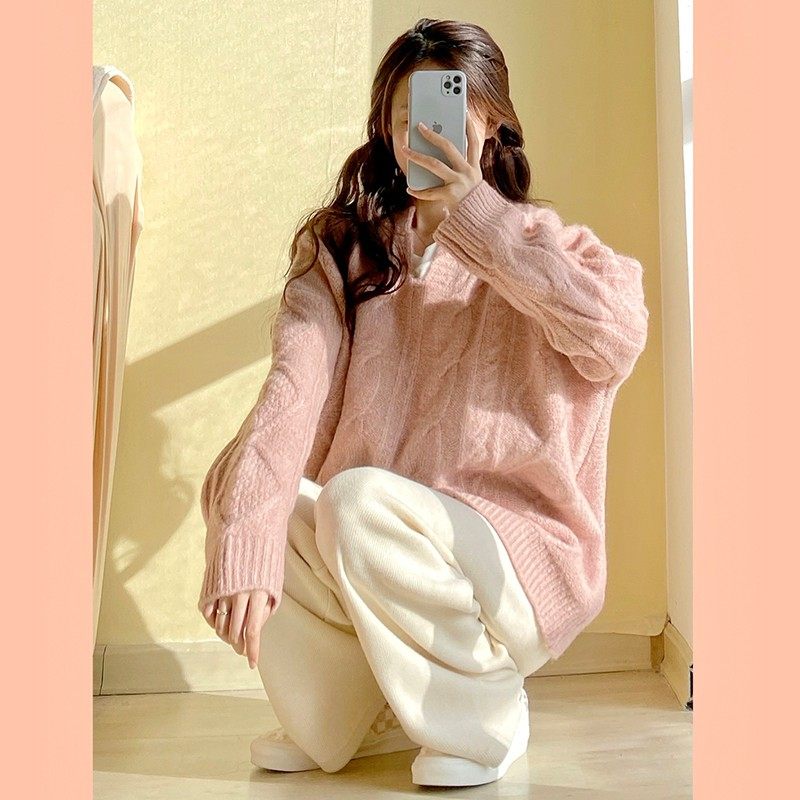 灯芯绒阔腿裤女秋冬高腰垂感宽松直筒加绒加厚小个子白色条绒裤子