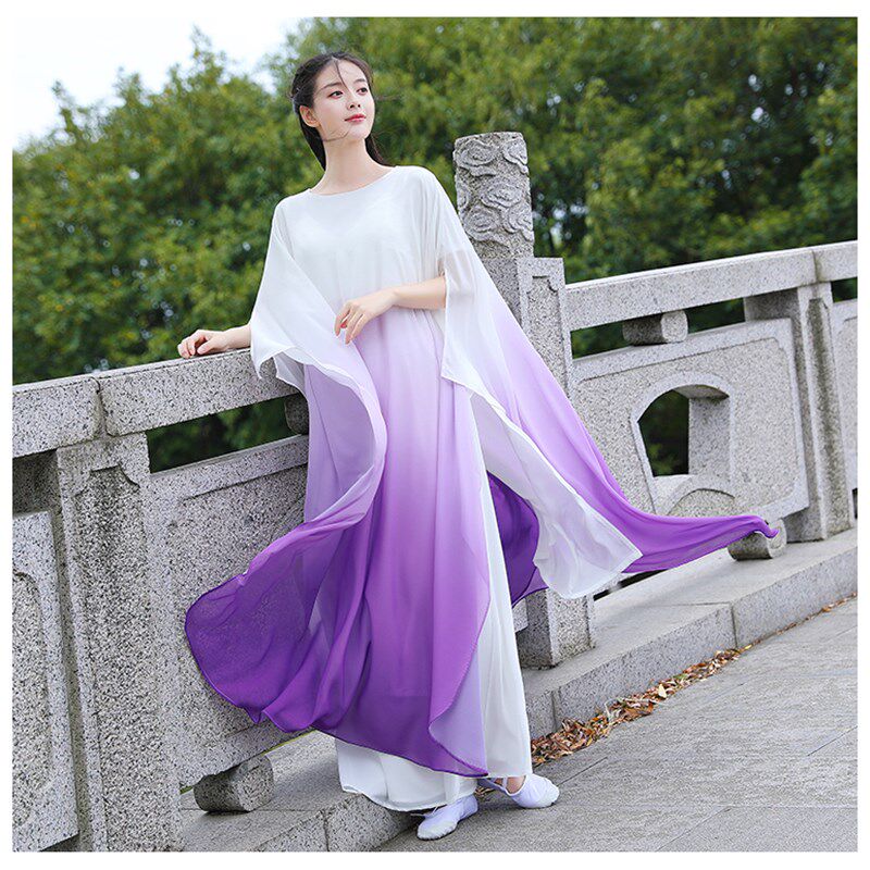 白色禅舞服装女套装中国风仙女飘逸连衣裙宽松禅意长袍古琴茶禅服