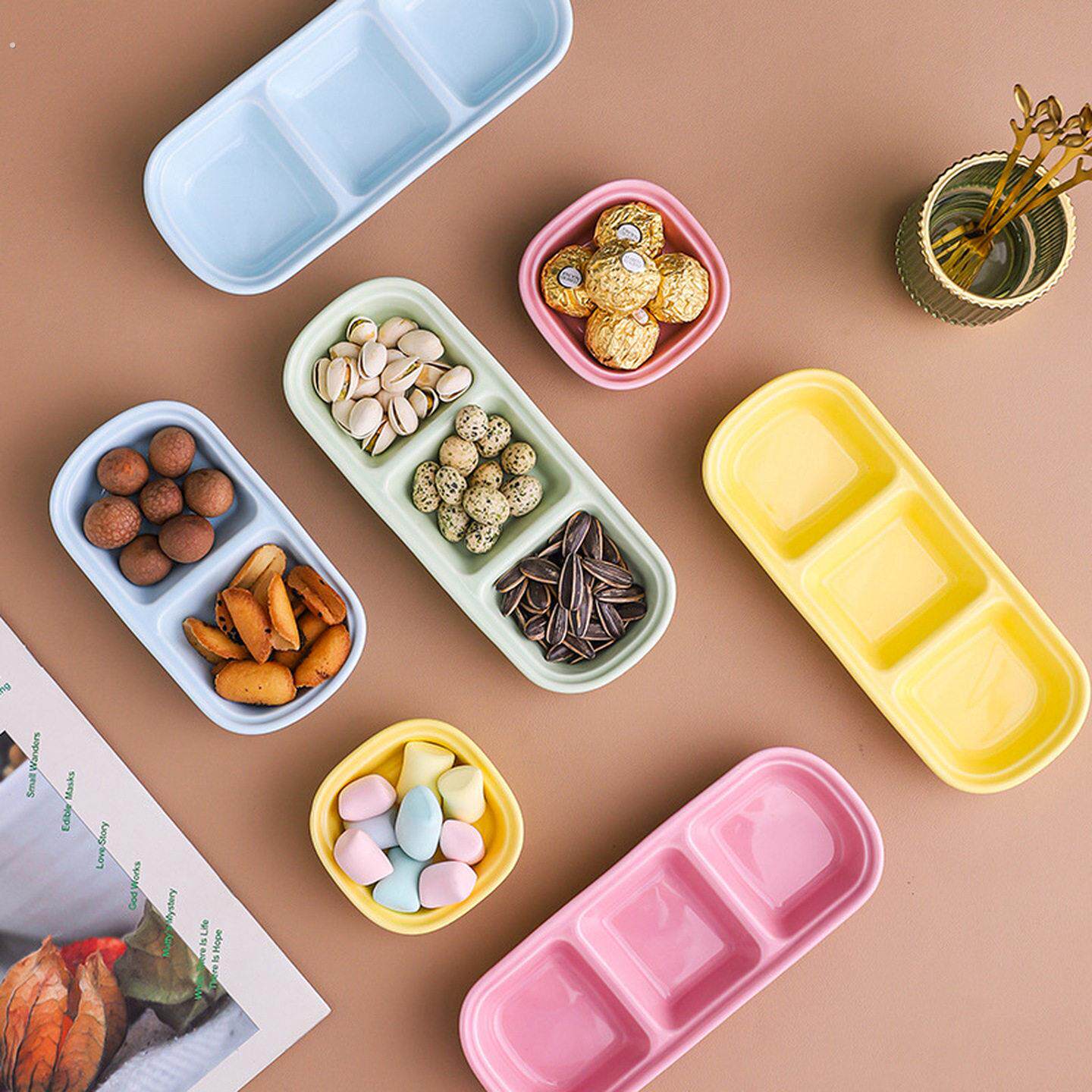 哈根鸟笼配件鹦鹉食盆可配套的陶瓷双碗防翻幼鸟学吃碗瓷食罐粮槽