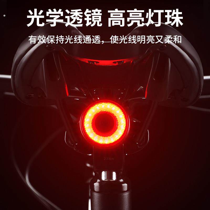 自行车夜行车灯山地公路尾充电单骑防水智能刹车感应灯骑