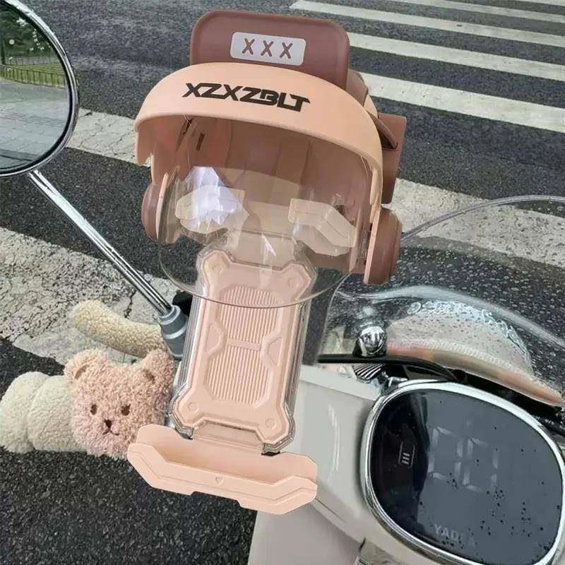 电动车2024新款手机支架外送骑手导航架防水小雨伞遮阳自行车支架