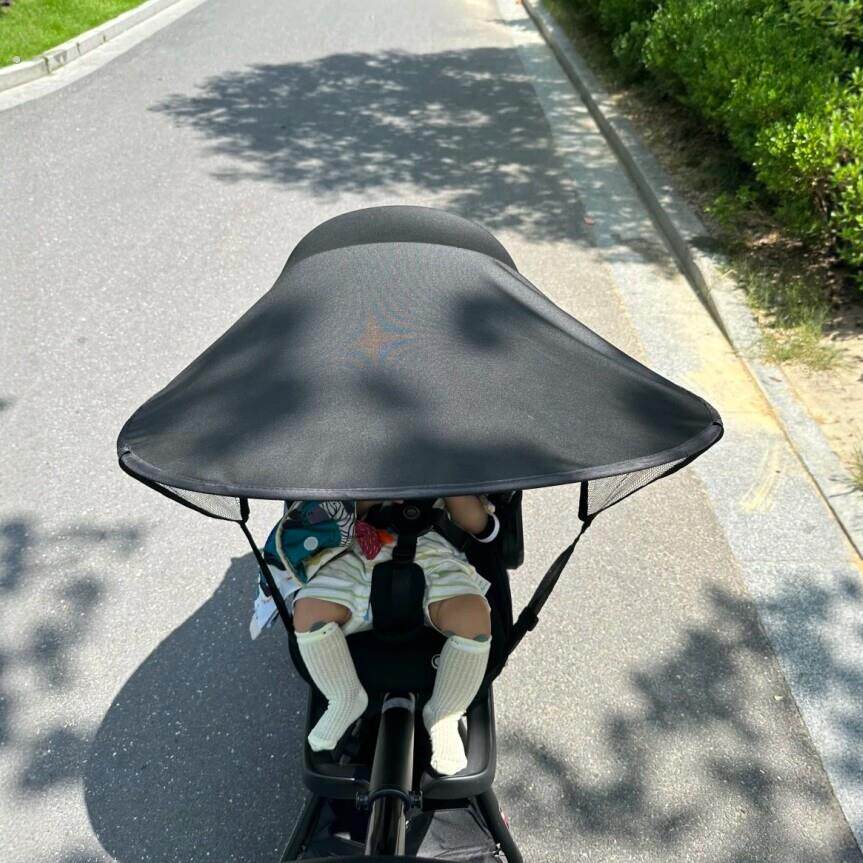 婴儿车遮阳伞高景观宝宝推车遮光棚夏季防晒紫外线可折叠加大加宽