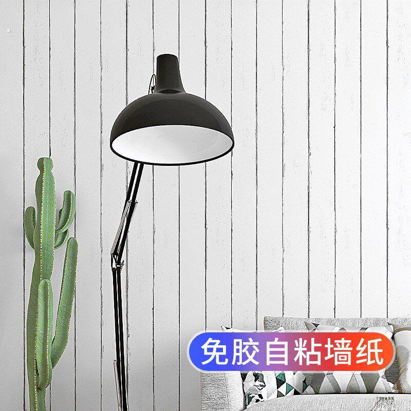 白色木纹墙纸仿木板卧室房间墙贴纸防水防潮装饰墙面客厅贴纸壁纸