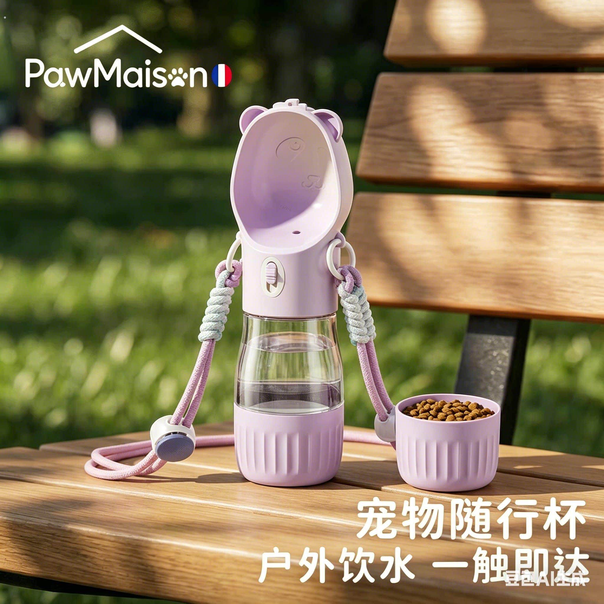 狗狗外出水杯水粮一体可装开水一键出水倒置不漏带抱婴袋可携式随