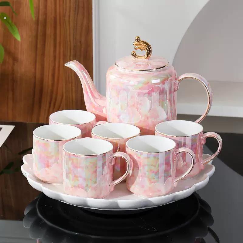 轻奢高档陶瓷结婚水具家用客厅茶具套组杯具茶杯乔迁新居礼品整套