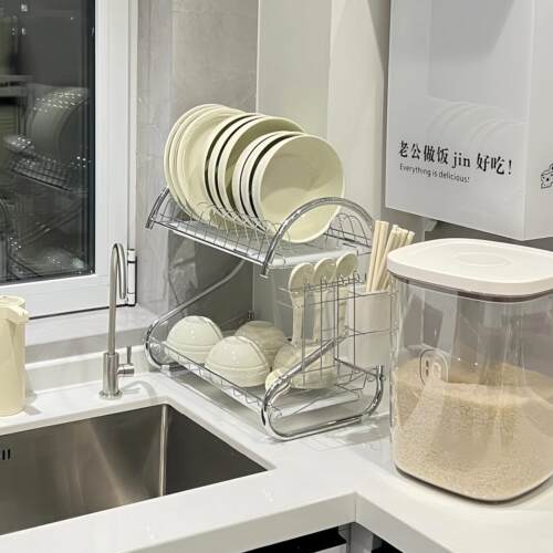 厨房碗碟置物架碗盘筷子沥水架水杯收纳架家用餐具台面陈列展示架