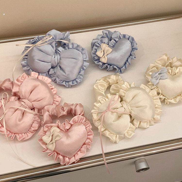 甜心派对立体爱心蝴蝶结发圈可爱小枕头发绳女扎丸子头发饰头绳美