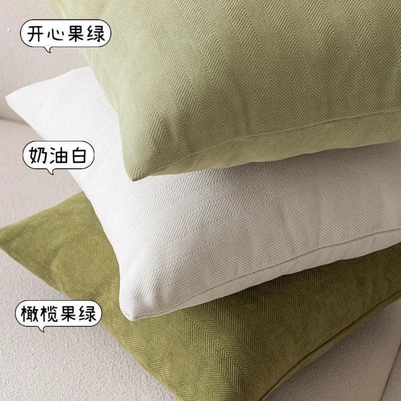 沙发靠枕套罩纯色抱枕套客厅枕头正方形咖棕大靠垫靠枕腰靠沙发靠