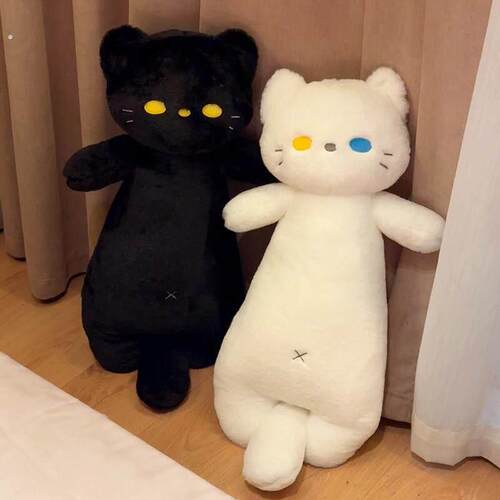 可爱猫咪造型毛绒玩偶大抱枕异瞳猫可夹腿可陪睡长条抱枕女生礼物