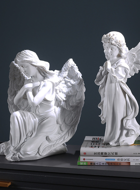 法式复古女神天使艺术品人物雕像小摆件创意酒柜电视柜两边装饰品