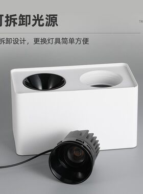 LED明装斗胆灯射灯无主灯照明客厅三头正方形免开孔吸顶明装筒灯