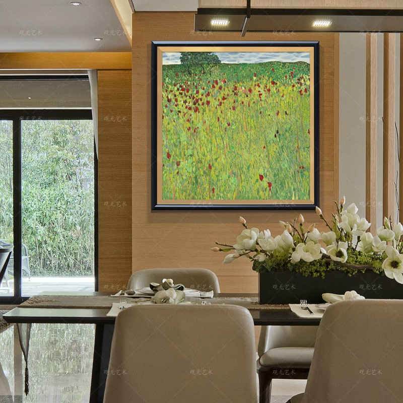 网红原作版画高连保乱花渐入迷人眼入户玄关餐厅正方形挂画装饰画