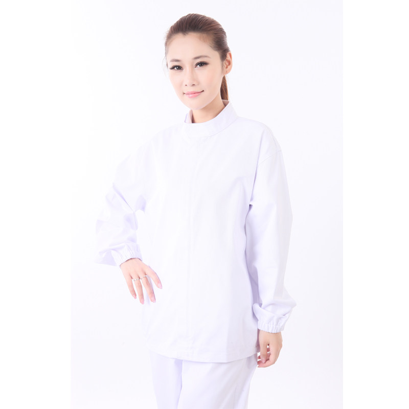 美安奴食品厂车间工作服白色蛋糕房卫生服务防尘服立领松紧口工装