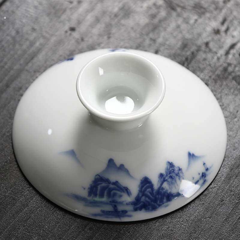 盖碗茶碗茶杯单盖子配盖茶壶盖陶瓷配件零配白瓷大号功夫茶具配件
