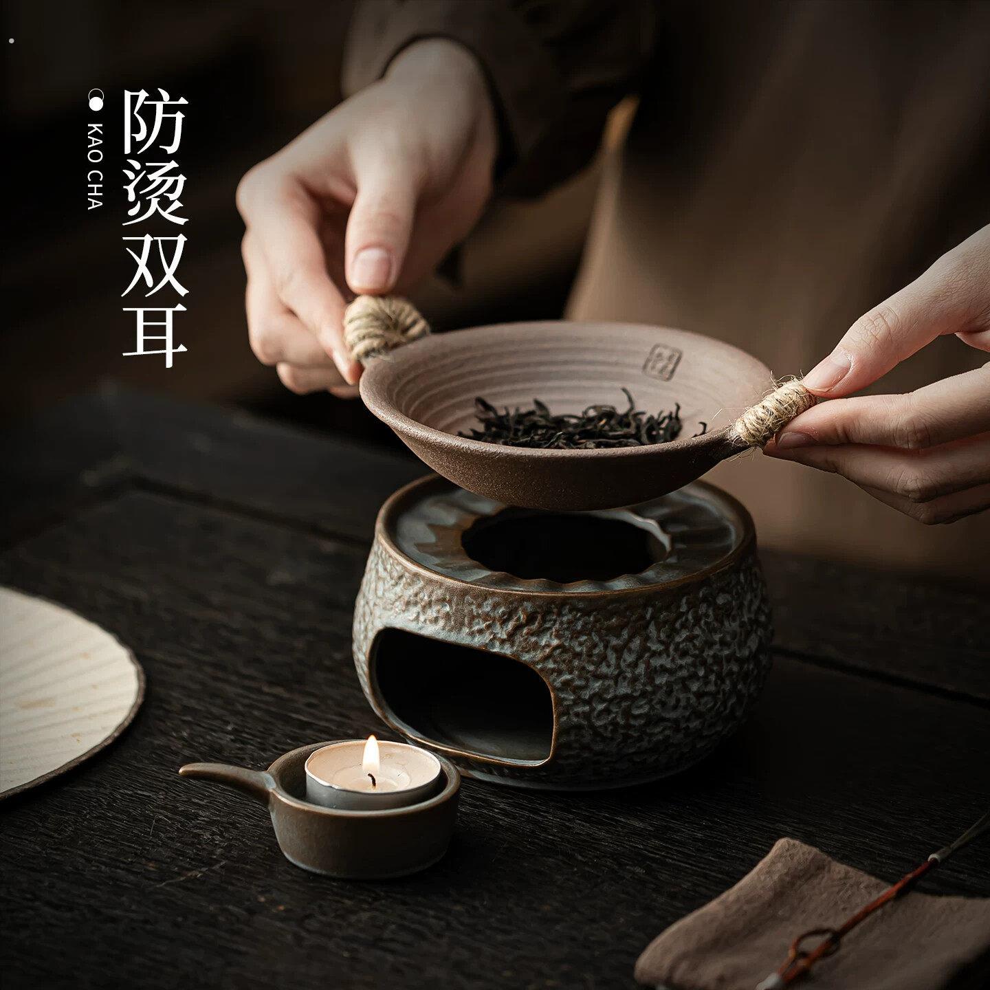 六天手作日式烘烤炉陶瓷熏香植物雪松玫瑰香薰炉烤茶炉桌面摆件