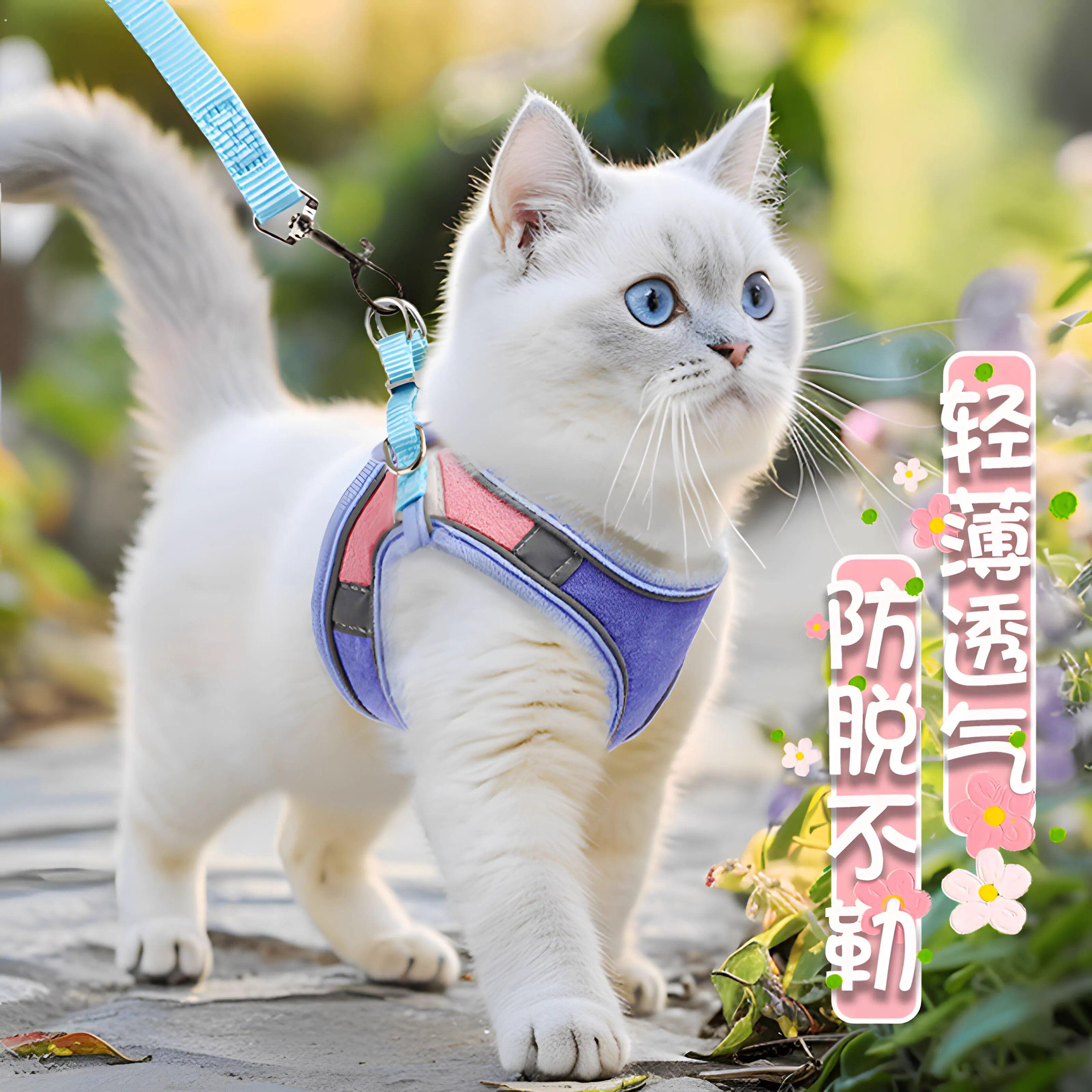 猫咪牵引绳溜猫绳猫抱婴袋背心式胸背防挣脱猫咪专用兔子狗狗外出
