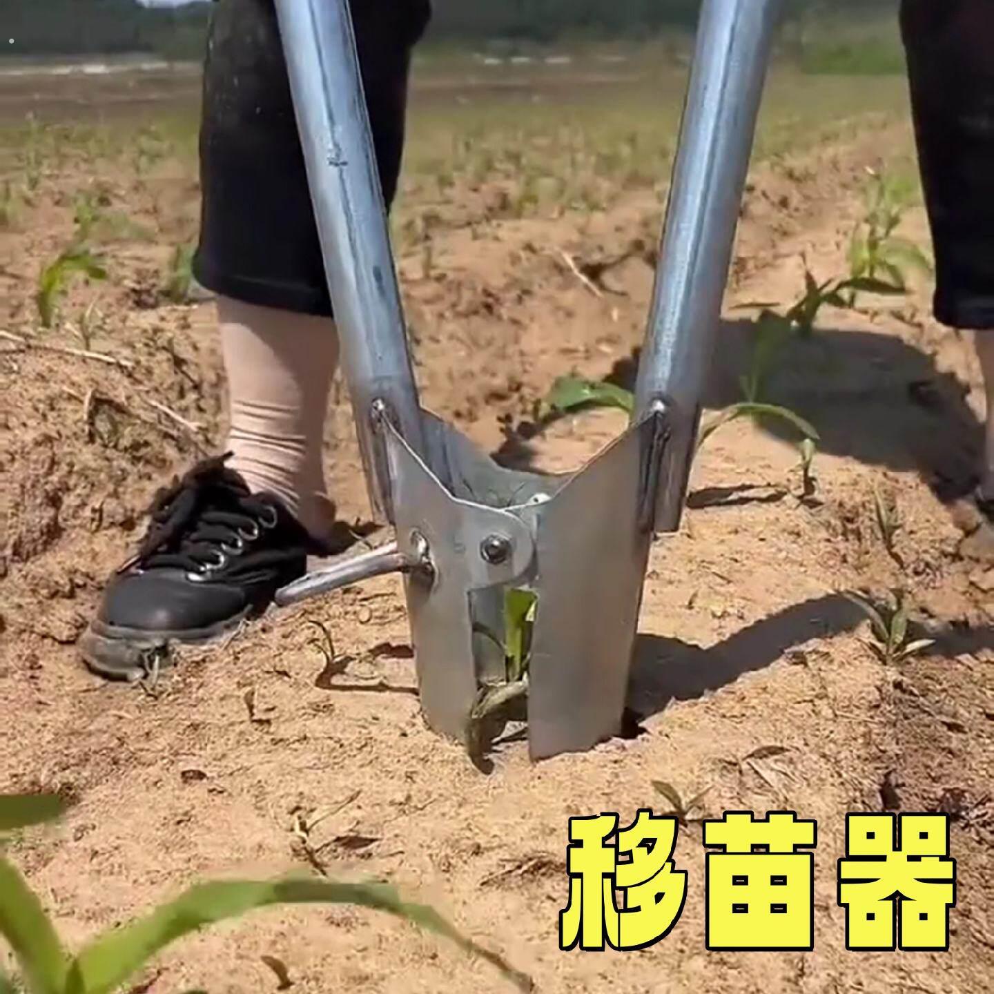 移苗器不锈钢栽苗器秧苗移栽器种菜专用泥土打洞器起苗取苗取土器图片