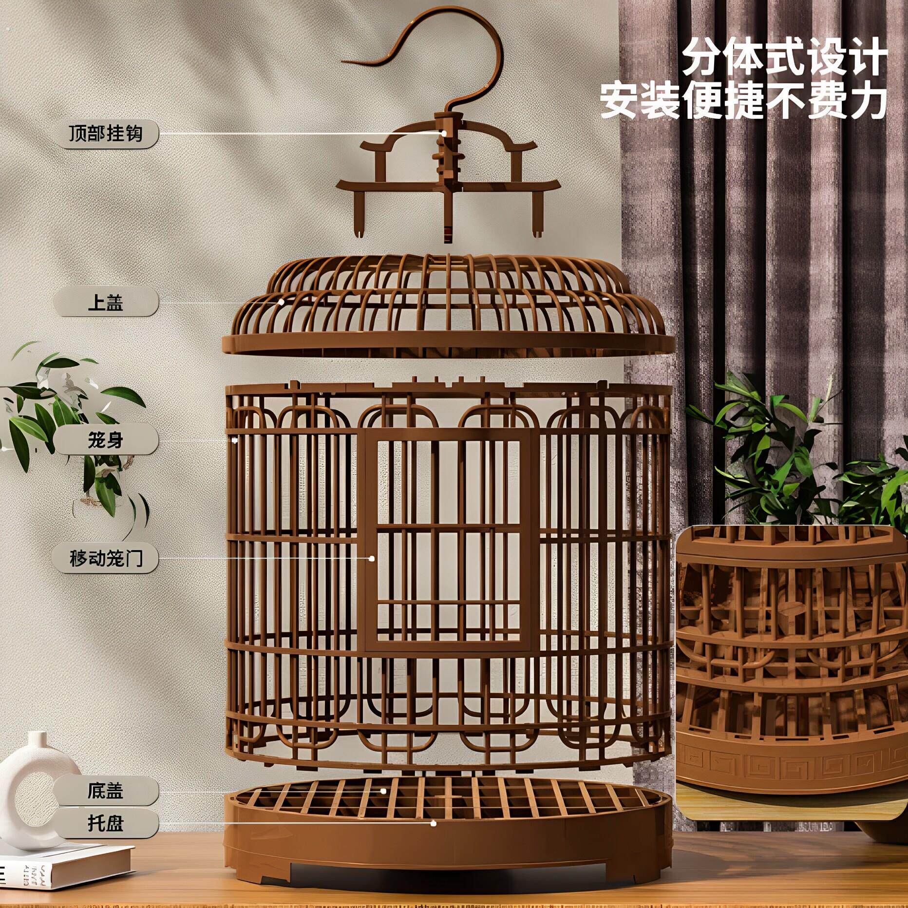 鸟笼子鹦鹉笼家用大号外出笼八哥画眉虎皮玄凤专用豪华新型观赏笼