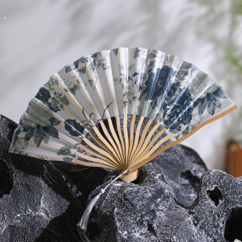新中式折扇古风扇子夏季女扇可携式折叠扇中国风汉服旗袍扇古典竹