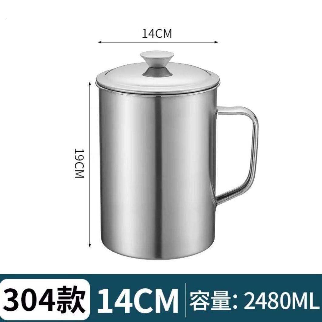 新款304超大容量不锈钢水杯带盖子泡面杯茶缸串串钵钵鸡宿舍锅子