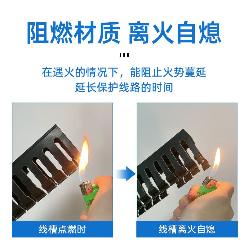 黑色PVC线槽明装工业装饰阻燃行线槽理线槽25*30*35*40*50*60*80