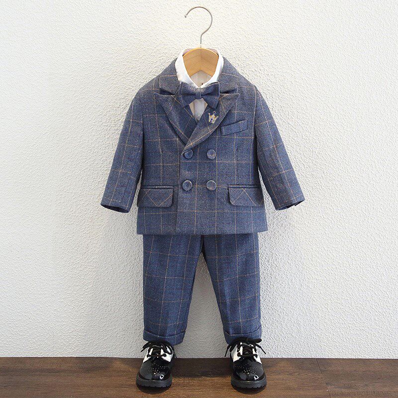 男童花童宝宝周岁生日礼服儿童小西装套装主持人英伦演出西服秋冬