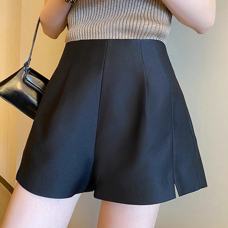 黑色短裤女外穿高腰休闲西装裤女夏季2024新百搭显瘦气质阔腿裤子
