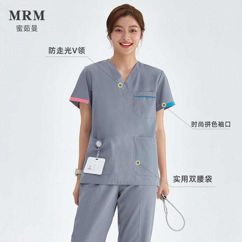 蜜茹曼手术服洗手衣手术室工作服刷手衣女短袖医生制服分体套装男