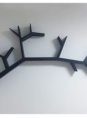 树形书架创意隔板置物架壁挂背景墙书报装饰客厅实木简易树枝书架