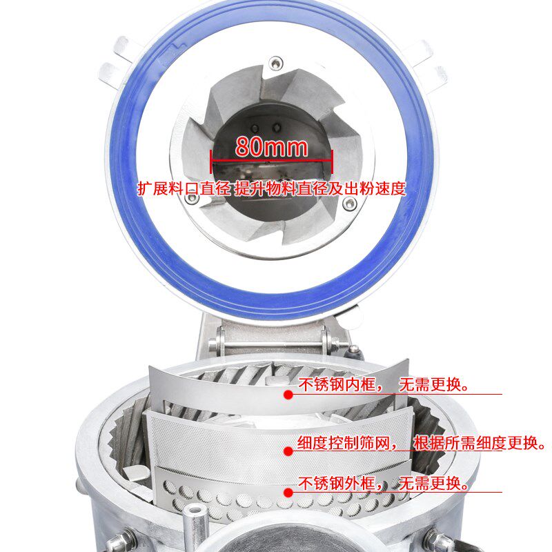 永历中药材粉碎机器三七流水式磨粉机大型商用研磨调料超细打粉机