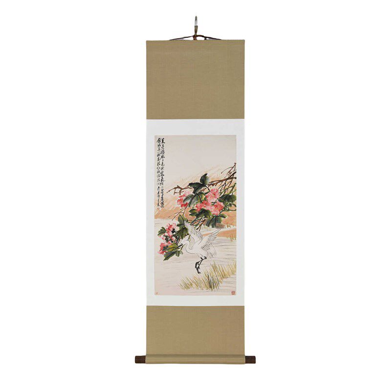 虫二书画 新中式禅意礼品玄关茶室书房卷轴画装饰画可定制装裱