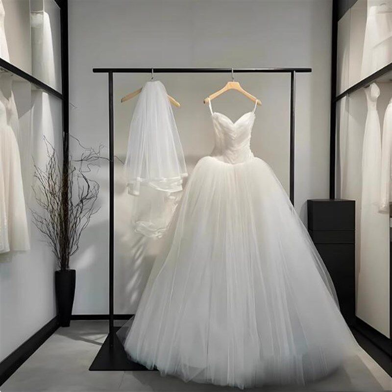 黑色婚纱架子礼服陈列货架简约婚纱落地架中式秀禾挂衣杆头纱架子
