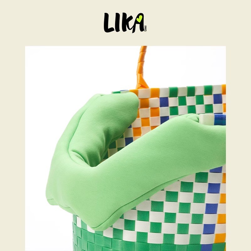 LIKAPAWS宠物猫狗用品宠物背包出行包斜口编织包