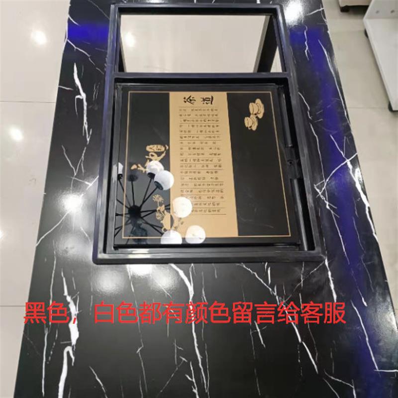 圆角茶几茶台一体全自动仿大理石纹茶桌茶台茶海功夫茶具带排水