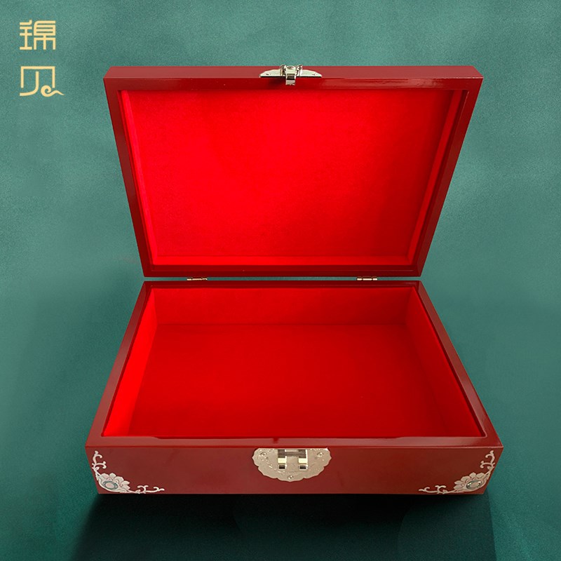 锦贝螺钿礼金盒结婚礼物大容量带锁首饰盒证件收纳盒嫁妆盒彩礼盒
