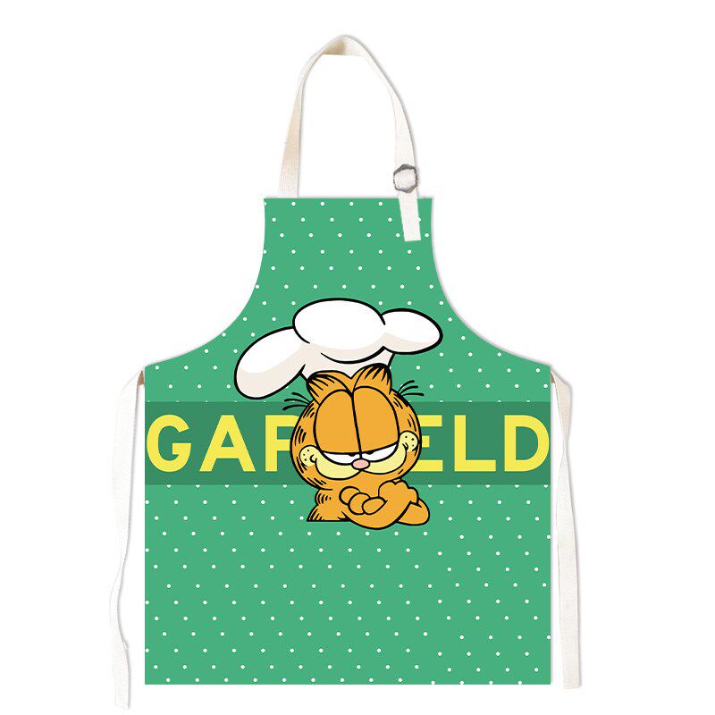饭店服务员工作服围裙 加菲猫透气防油餐饮工作上班定制印字logo