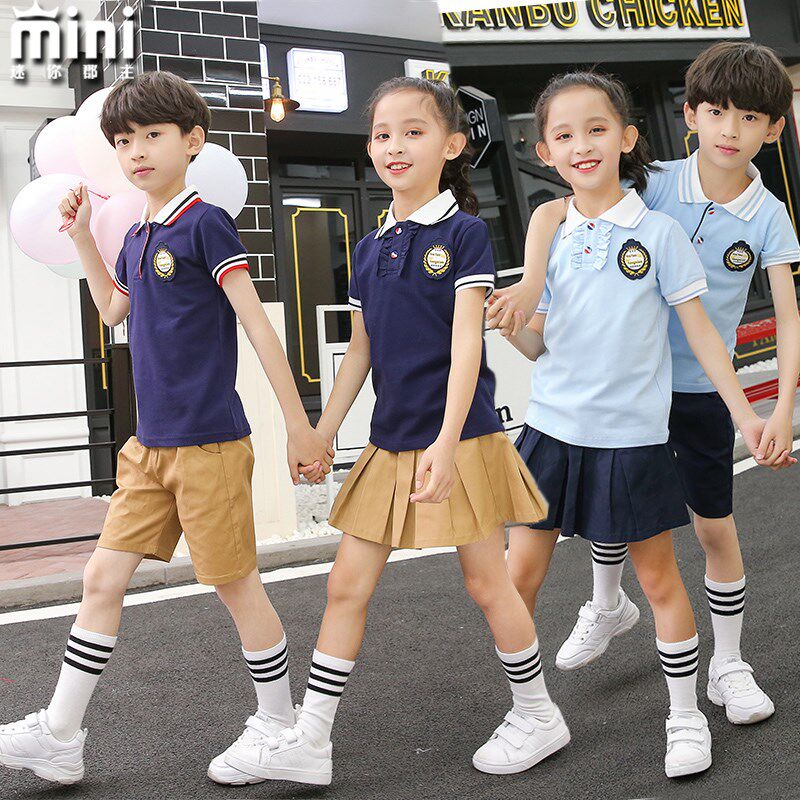 英伦风校服小学生套装夏装新款男女童大班毕业班服学院派幼儿园服