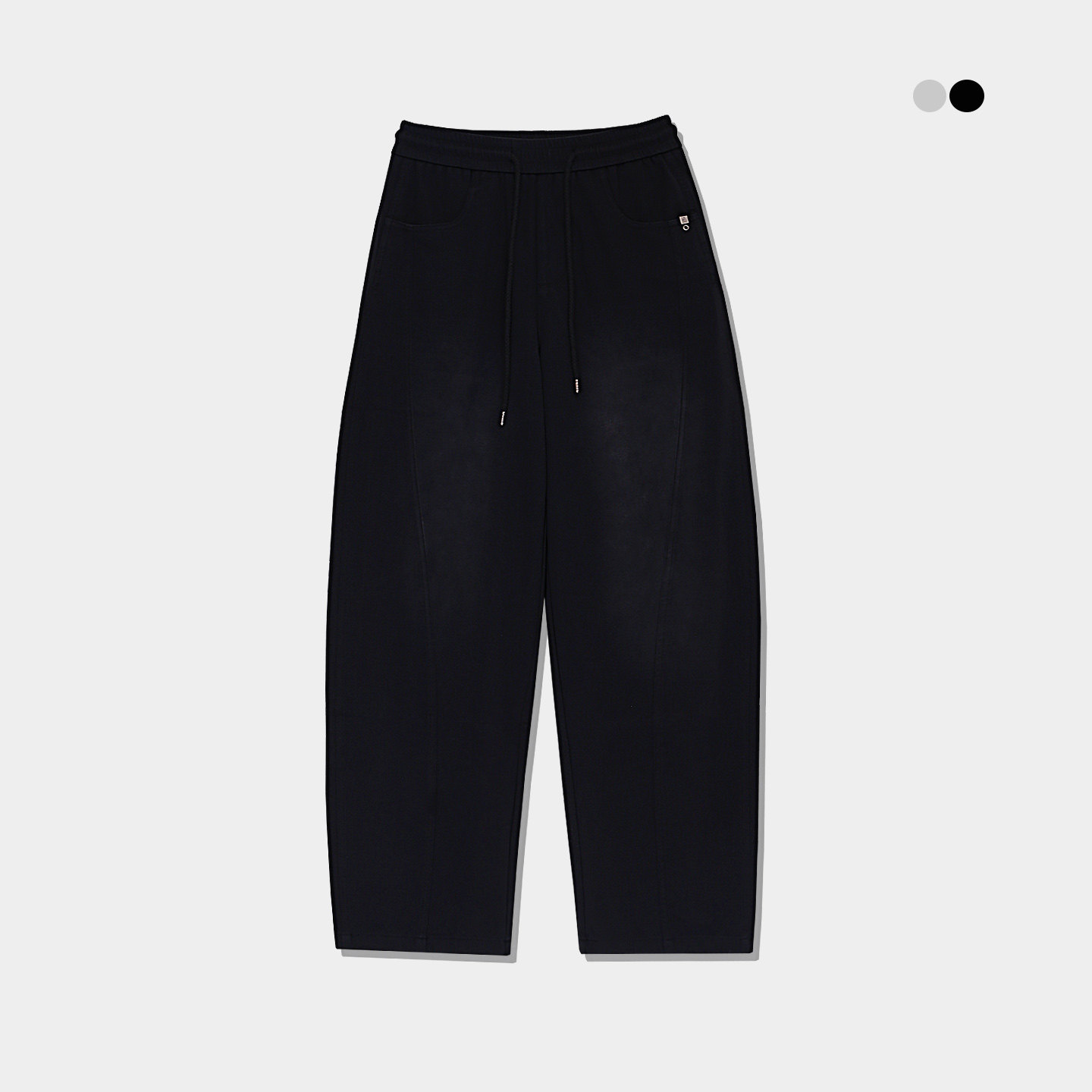 黑色抽绳休闲裤子男士夏季薄款轻奢高级感简约百搭阔腿宽松长裤