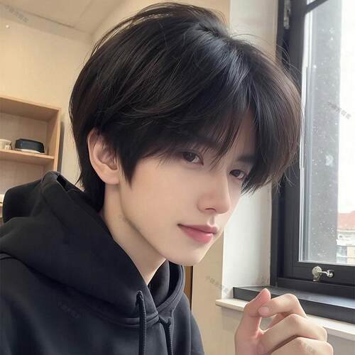 少年感假发男全头套韩系微分碎盖短发自然蓬松男生日常彷真假发套