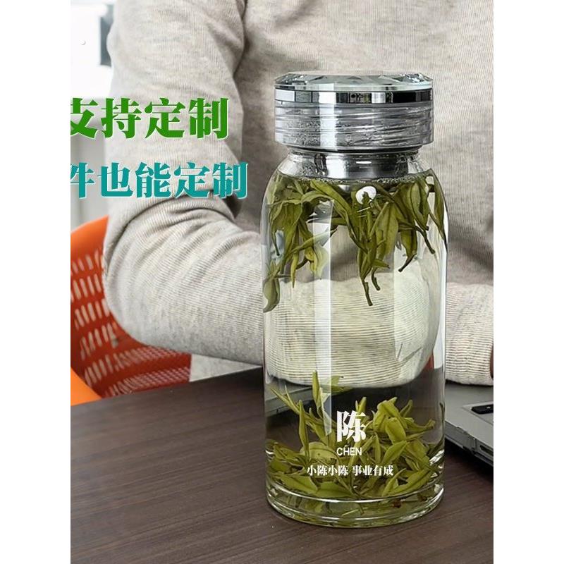 古丽兰2025百家姓玻璃杯泡茶杯男女高硼硅茶水分离大容量杯子图片