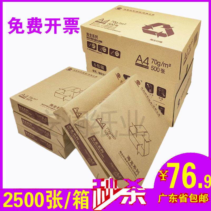 天章风 海龙A4 玖龙复印纸70克80gA4打印白纸环保纸5包特价包邮