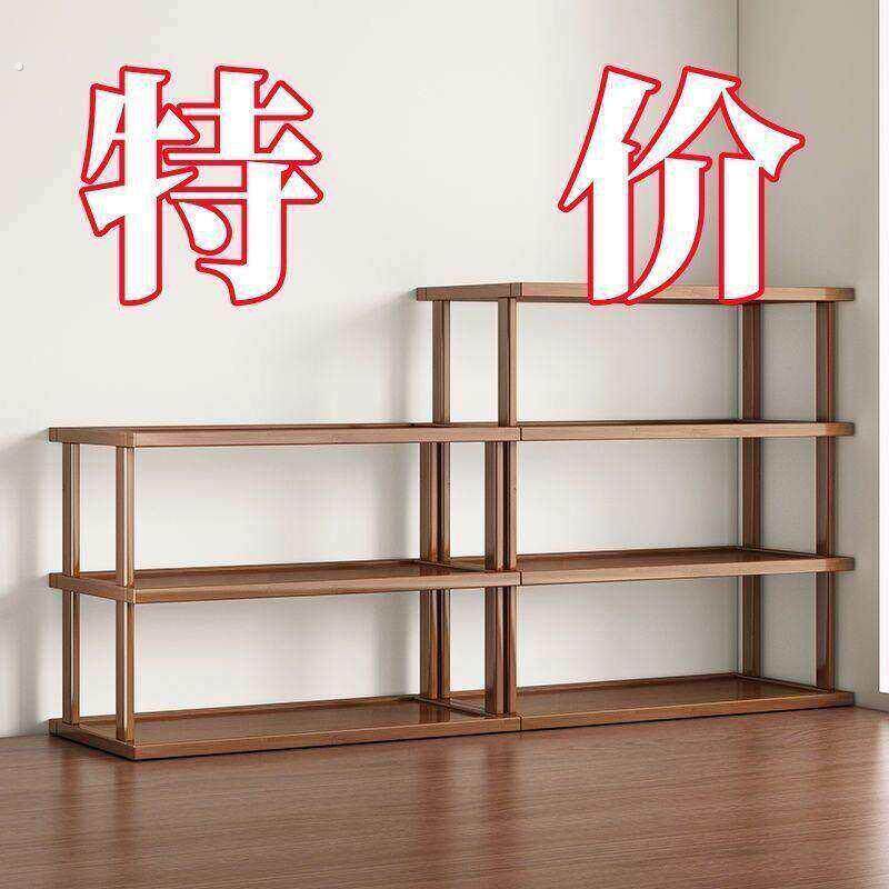 桌面置物架桌上增高加厚可调收纳架子台面小型多层放东西竹木隔板