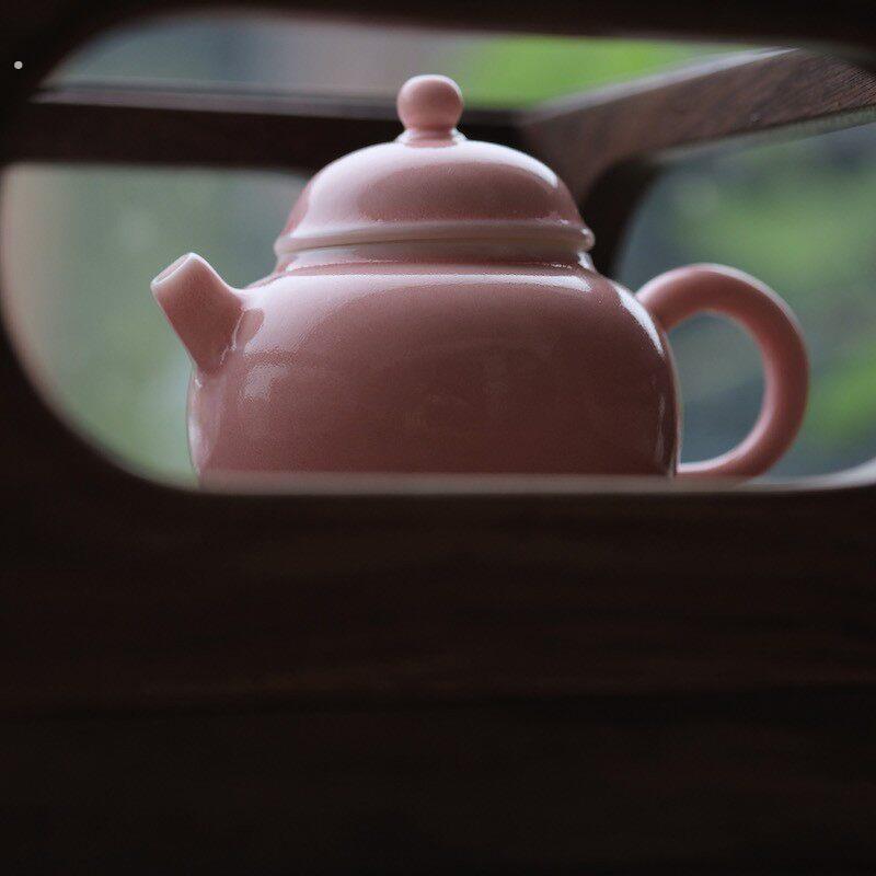 天野漫粉色釉陶瓷泡茶小壶中式粉色茶具单壶迷你可爱少女心