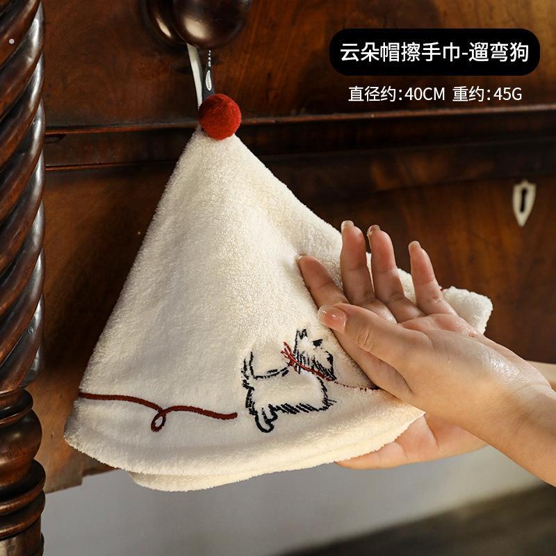 厨房擦手毛巾挂式高颜值卫生间专用洗手间吸水不掉毛加厚速干大号