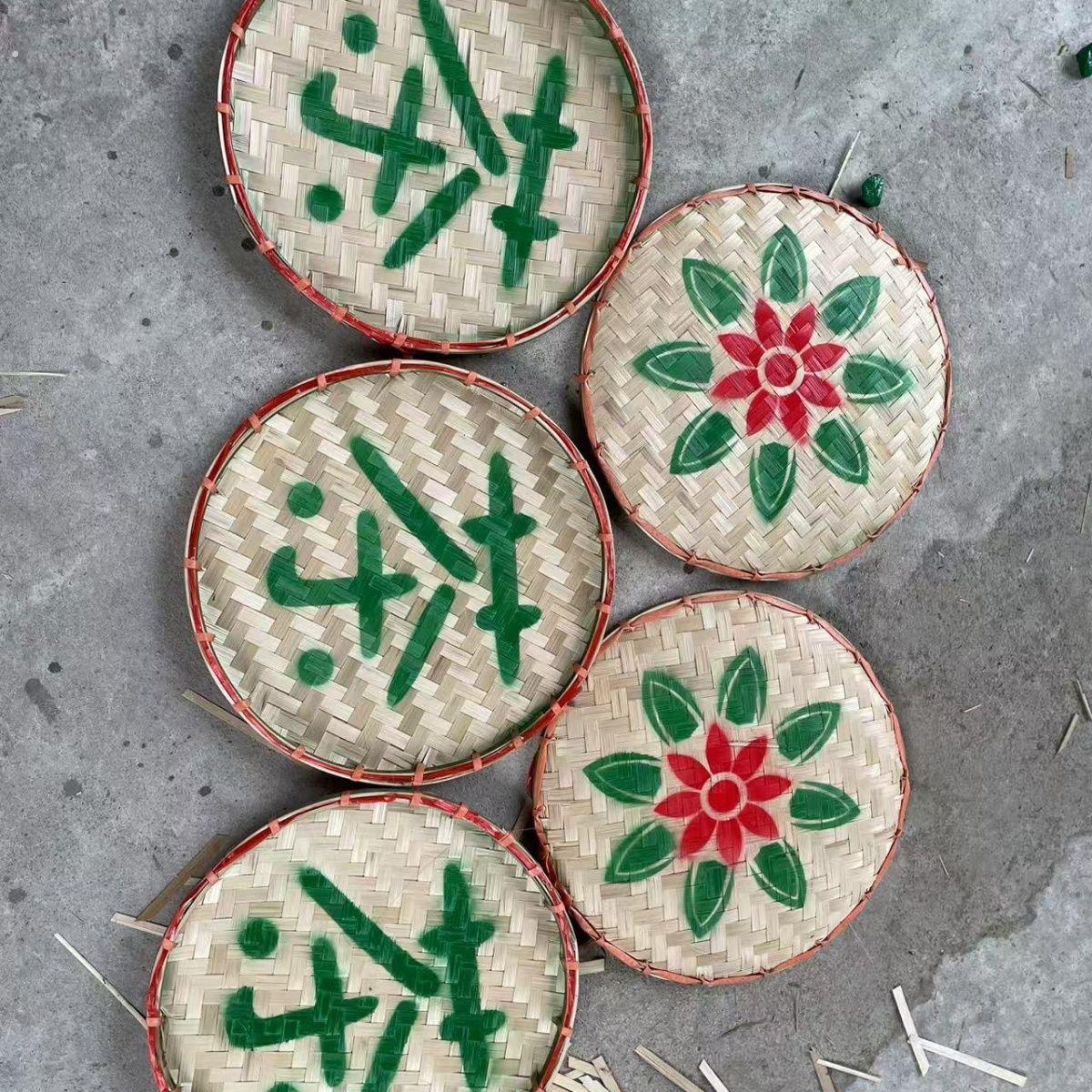 踩茶道具竹编道具簸箕少数民族舞蹈女子群舞《踩茶》道具竹编制品