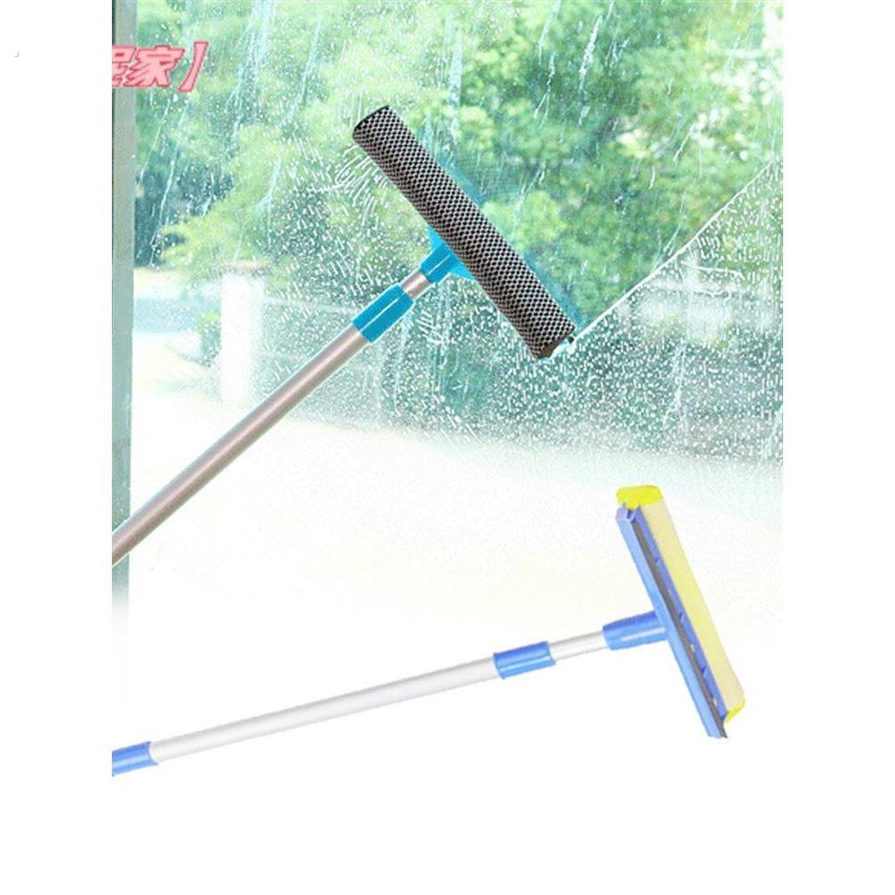 可伸缩手柄加长玻璃窗户刮水器海绵吸水玻璃清洁器家用双面擦窗器