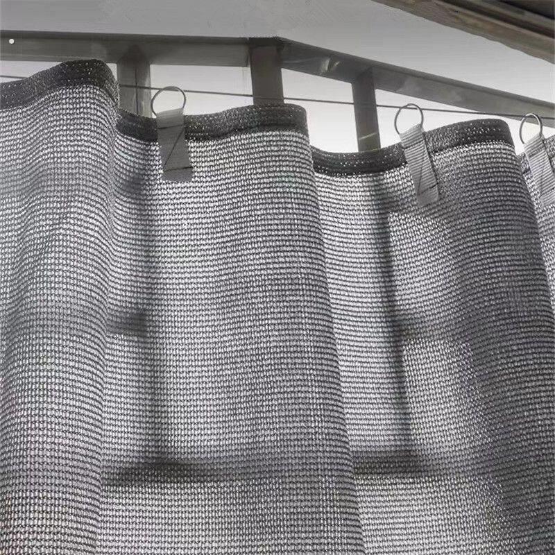 阳台遮阳帘通风透气遮阳网防雨网出租屋防窥乌纱加密加厚家用隔热