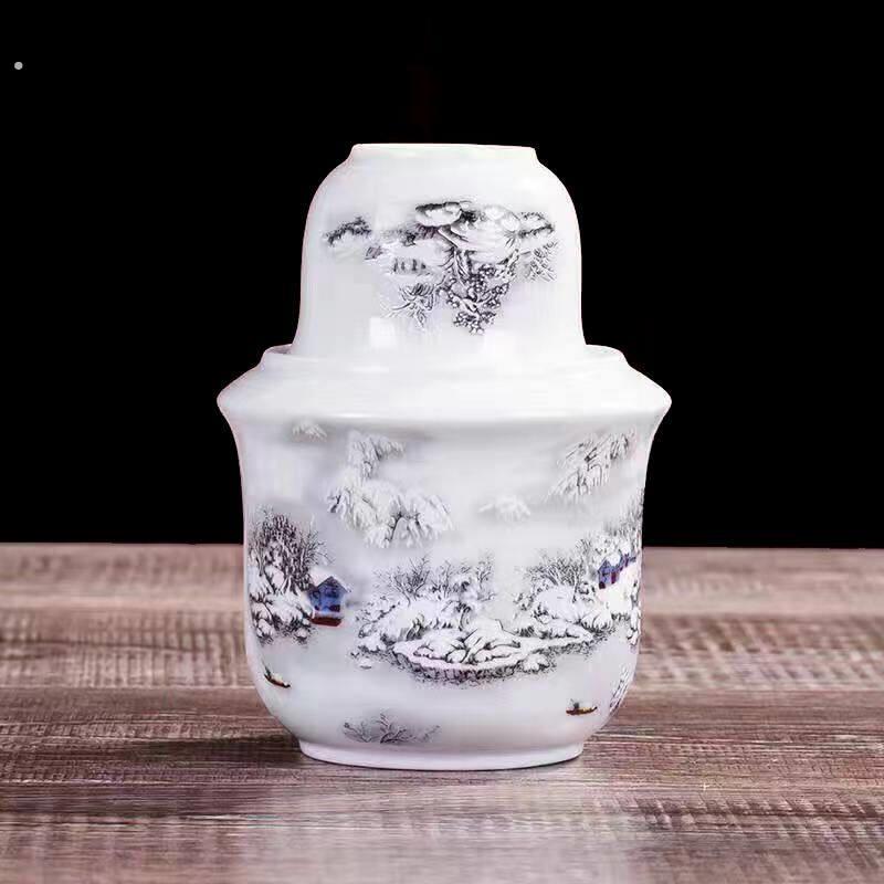 陶瓷温酒器 酒杯烫酒壶 家用加热酒壶 热酒神器 分酒器黄酒杯酒具