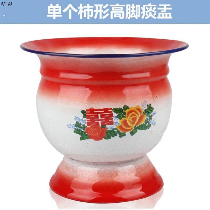 加厚老式搪瓷矮痰盂家用坐便器尿盆尿桶便盆带盖尿壶老人小孩便器